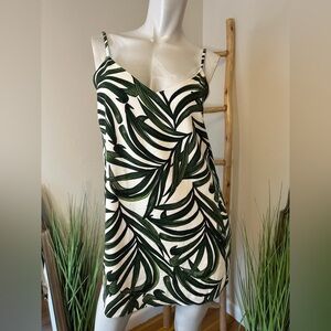 Eliane Rose Tunic Spaghetti Strap Tropical Palm Top Medium Fully Lined